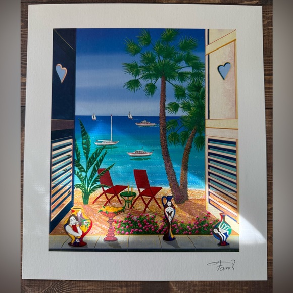 Frank Ledan - Volets Caraibes Seriolithograph Signed - Picture 1 of 6
